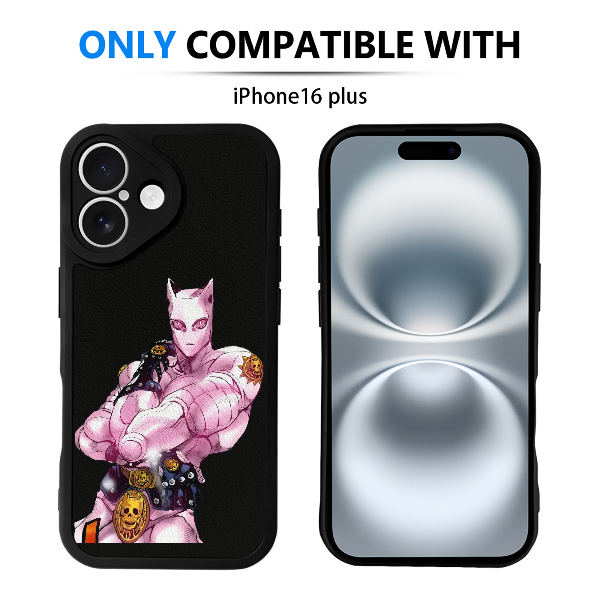 （画像用） ジョジョの奇妙な冒険 きら よしかげ JoJo's Bizarre Adventure Kira Yoshikage 【iPhone 16シリーズ対応】シリコンスマホケース（レザー調） 材質：シリコン